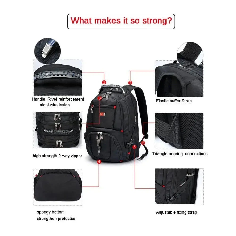 Multifunctional bags Durable 17 Inch Laptop Backpack, Travel Bag,College Bookbag,USB Charging Port,Water Resistant