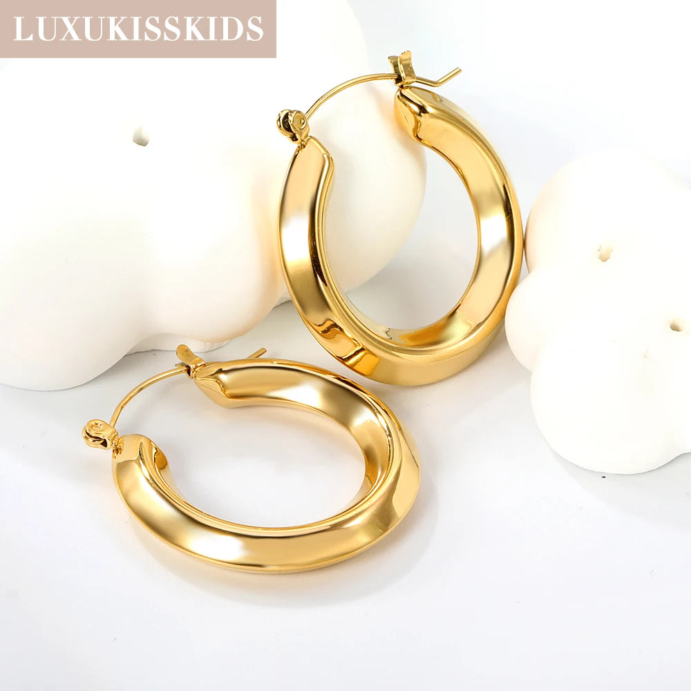 LUXUKISSKIDS Minimalist Gold/Silver Plated Chunky Ball Stud Earrings for Women/Man Thick Bold Sphere Dome Post Round Earring New