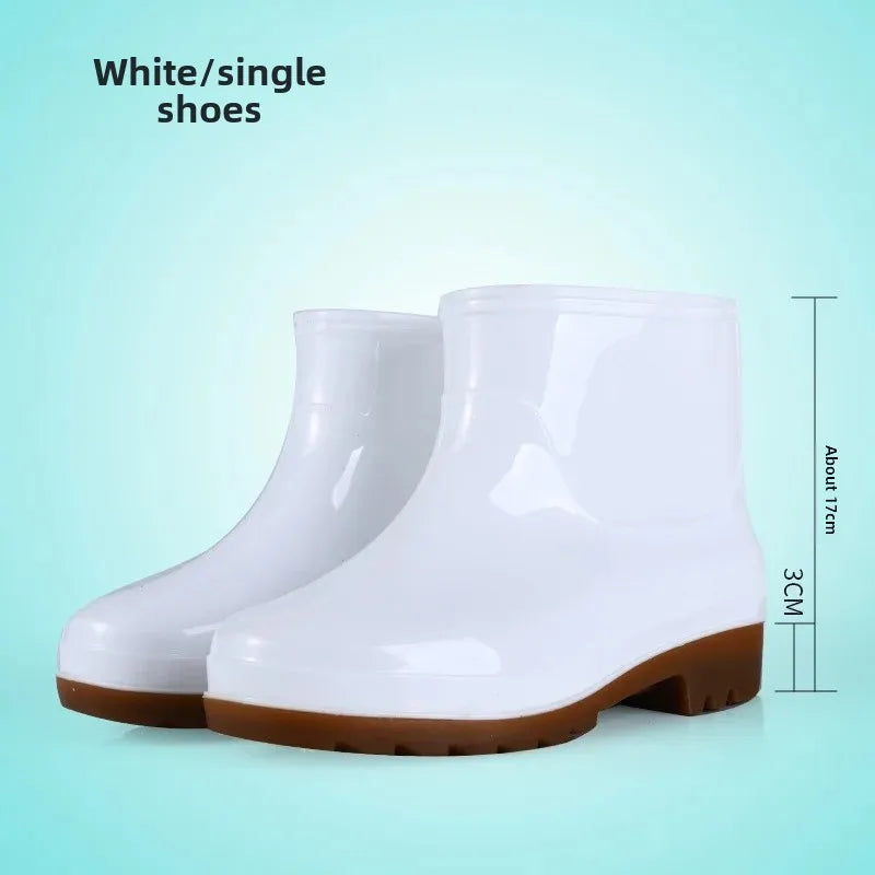 Luding Short Boots Black Men's Rain Shoes Food Factory Dustproof White Work Shoes Kitchen Yellow Rubber Shoes Camouflage Water S