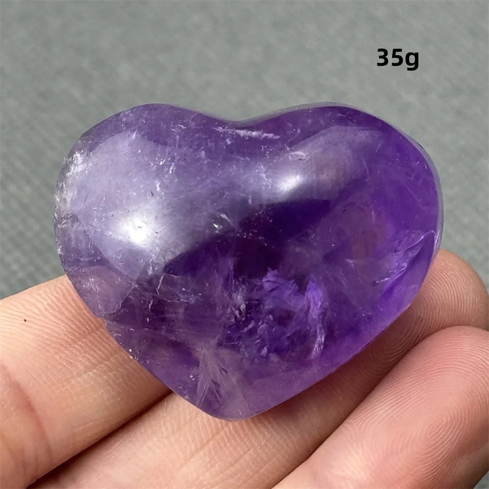 Natural Amethyst Heart Shaped Love Gemstone Meaning Love Healing Reiki Meditation Energy Witchcraft Home Decoration