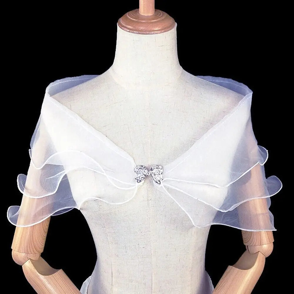 Bridal Lace Shawl Women Evening Party Shrug Chiffon Shawls Dress Cover Up Shoulder Cape Wedding Dress Accessories