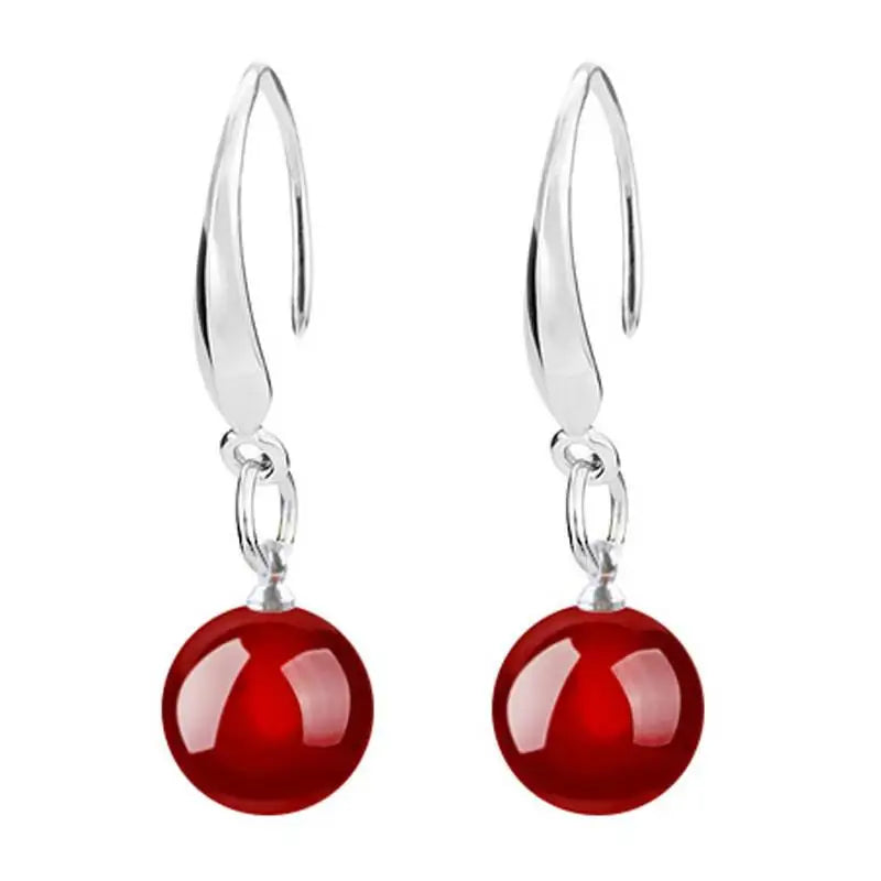 Korean Red Natural Stone Drop Earrings For Women Natural agate Jewelry Bridal Party Wedding Tassel Earrings 2023 Trendy 2Z40