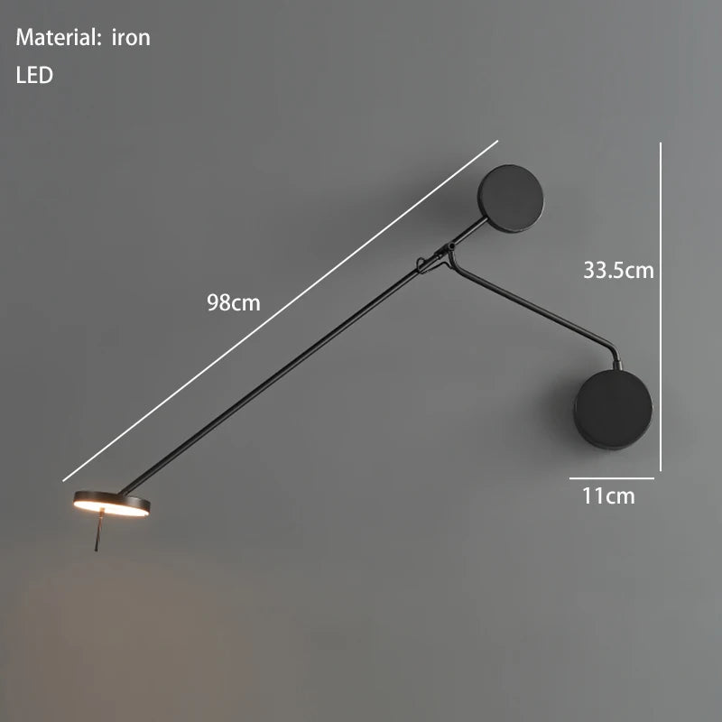 Long Arm LED Wall Lamp Home Bedside Atmosphere Decoration Sconce Minimalist Office Wall Lights