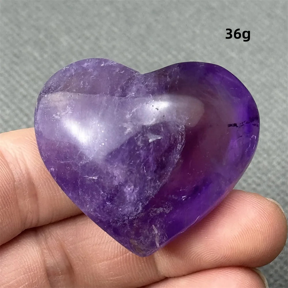 Natural Amethyst Heart Shaped Love Gemstone Meaning Love Healing Reiki Meditation Energy Witchcraft Home Decoration