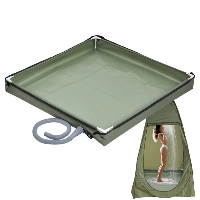 Foldable Shower Tent Floor Base Outdoor Tent Shower Tray Folding Shower Pan Pets Shower Basin Base For Camping Travel