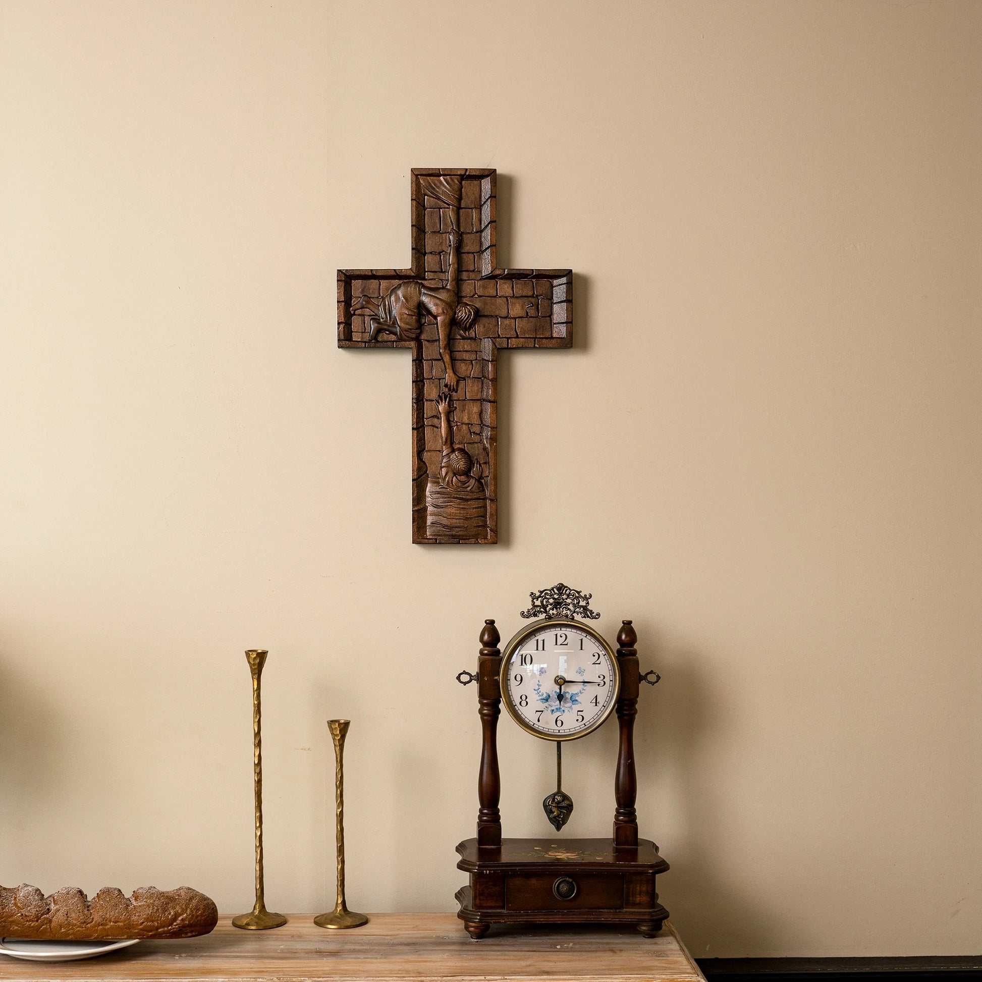 Jesus Christ the Savior Decorative Christian Cross, Wall Cross, Wooden Cross, Baptism, Jesus Home Decor, Catholic Wall Art