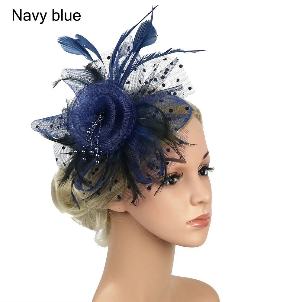 Bride Headwear hat Veil Wedding Hair Accessories Flowers Feather Mesh Veil Face Cover Multi Colors Korea Japan Black White