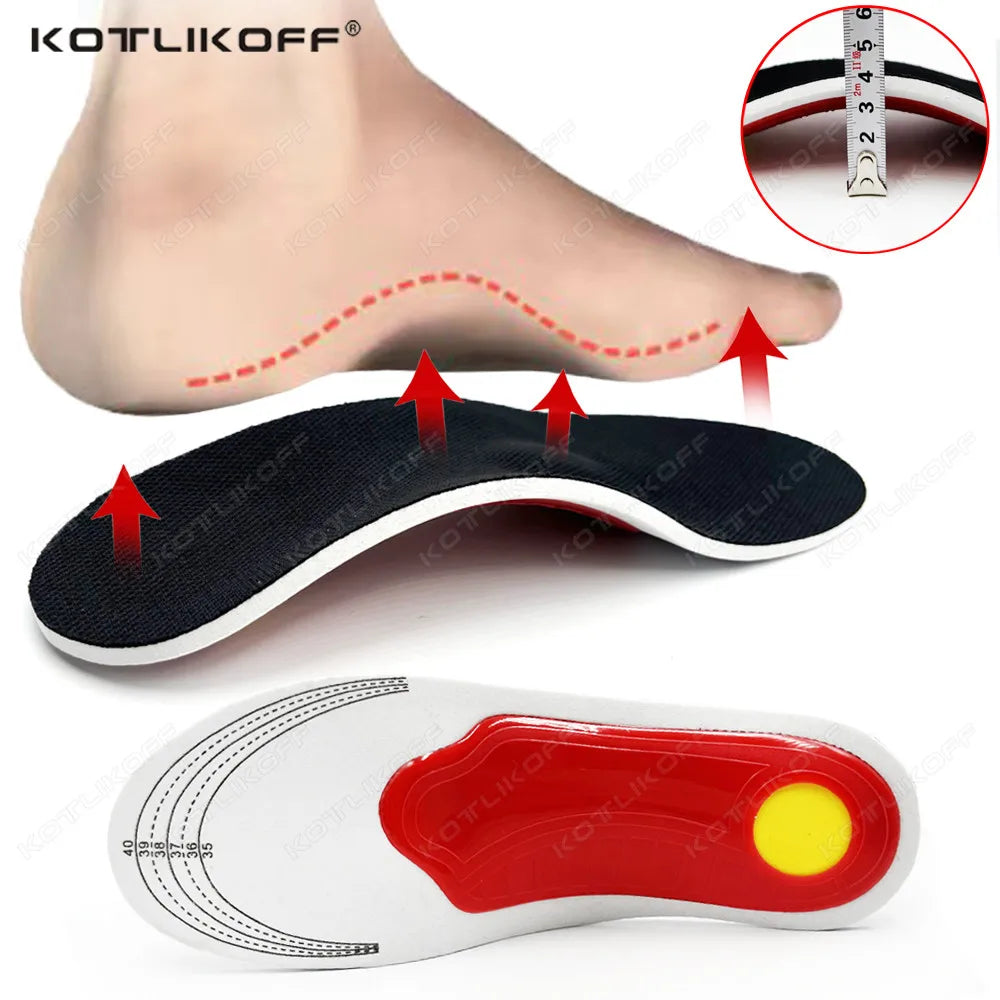 KOTLIKOFF Insoles For Shoes Sole Orthotic High Arch Support Insoles Deodorant Relief Foot Valgus Pain Orthopedic Work Shoes Pad