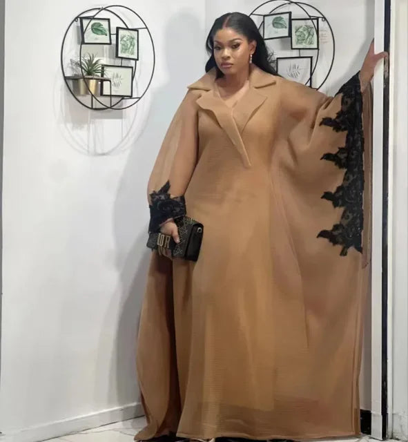2024 Elegant African Party Evening Dresses for Women African 3/4 Sleeve Plus Size Long Maxi Dress Gowns Dashiki Africa Clothing