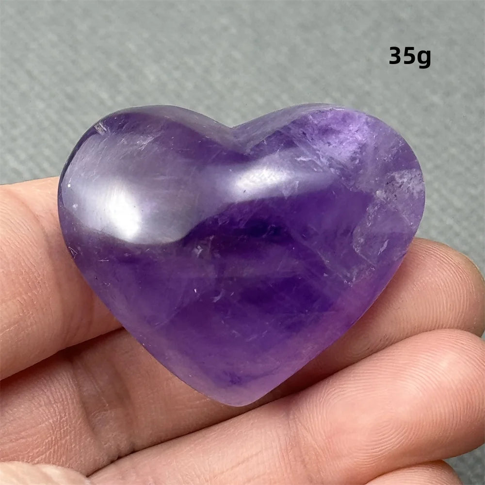 Natural Amethyst Heart Shaped Love Gemstone Meaning Love Healing Reiki Meditation Energy Witchcraft Home Decoration