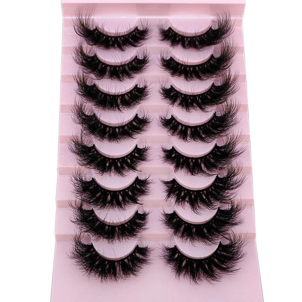 New 4-8 Pairs Mink Eyelashes 10-25mm Lashes Fluffy 3d Mink Lashes Makeup Dramatic Long Natural Eye Lashes Extension Maquillaje