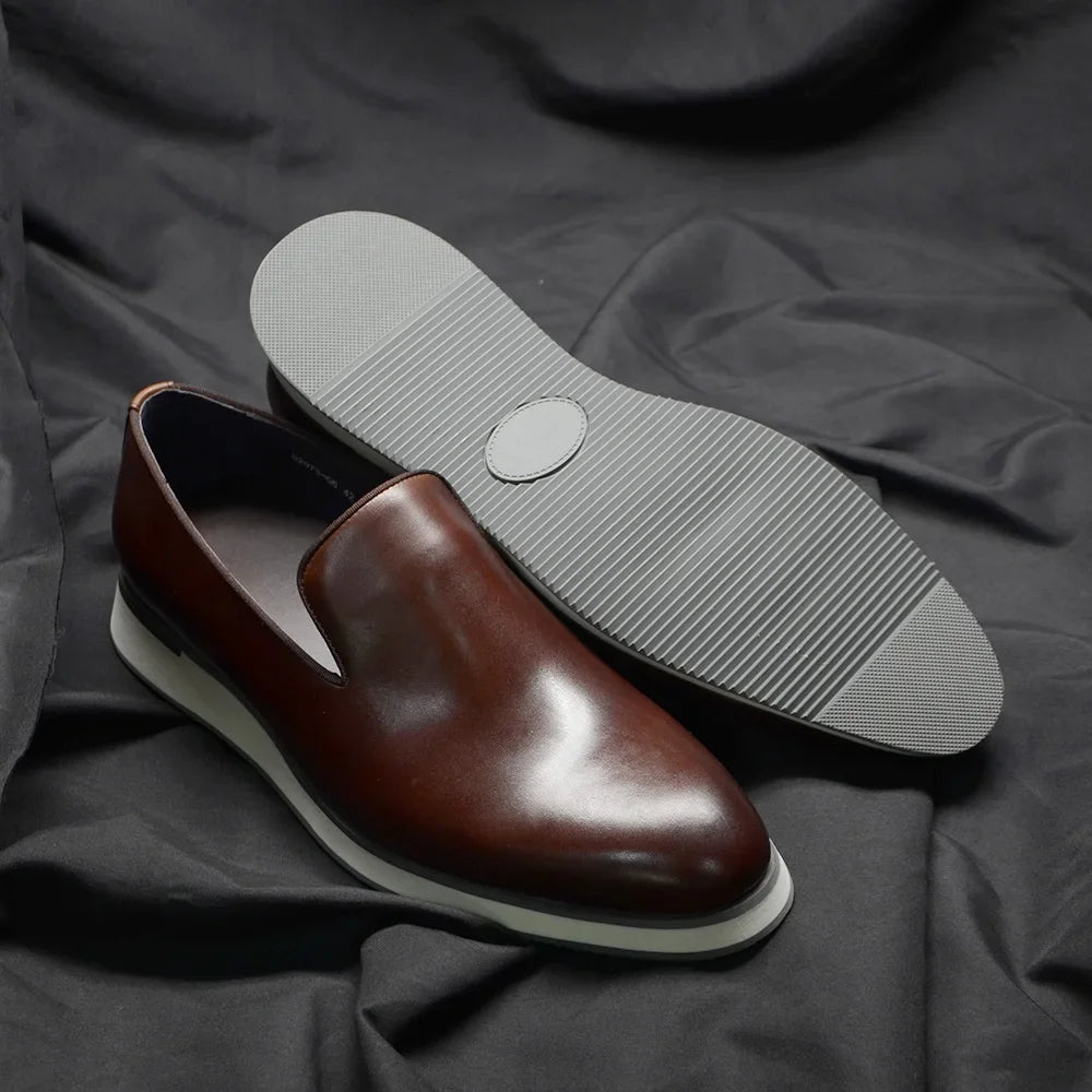 Classic Genuine Leather Loafer Shoes for Men High Quality Luxury Handmade Minimalist Style social Casual Original Man Sneakers