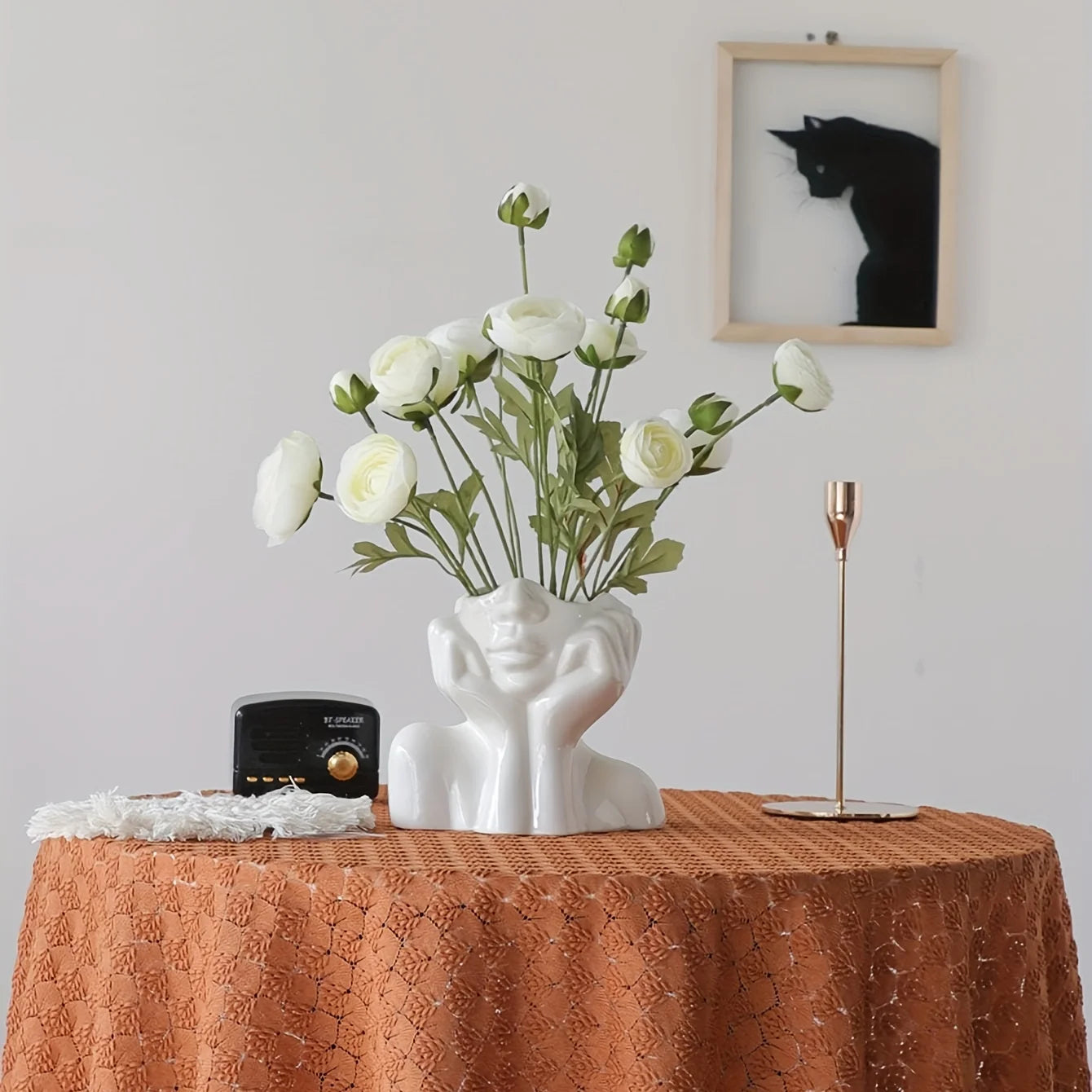 Human Ceramic Vase Human Vase Art Vase Scandinavian Home Decoration Ceramic Vase Tabletop Art Statue