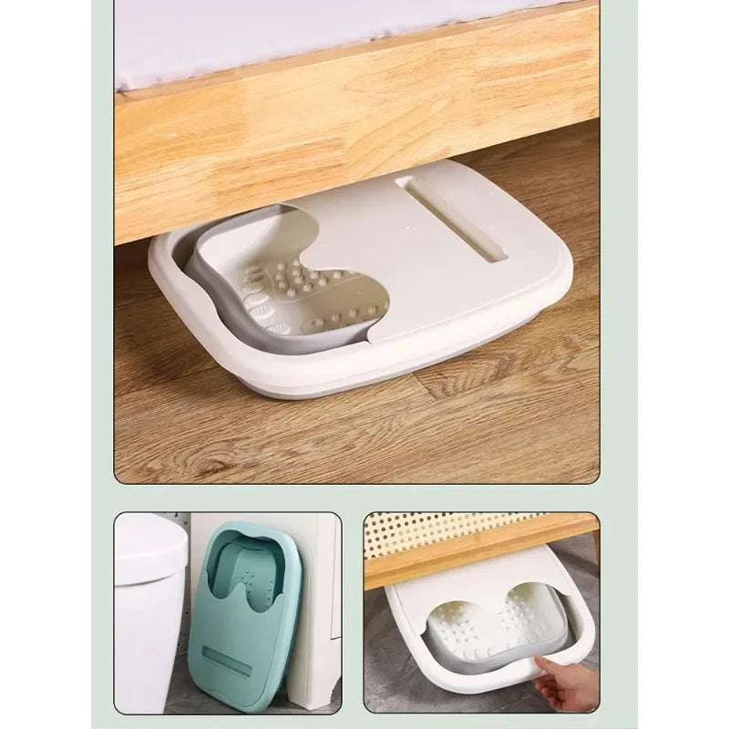 Foldable Footbath Massage Bucket Soaking Bucket Folding Basin Spa Foot Bath Bucket Household Bath Pedicure Dorm Room Essentials