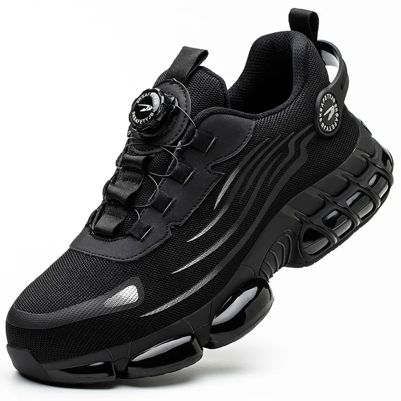 Rotary Button Safety Shoes for Men Anti-impact and Anti-piercing Work Shoes Fashionable Men's Sports Shoes Breathable Work Boots