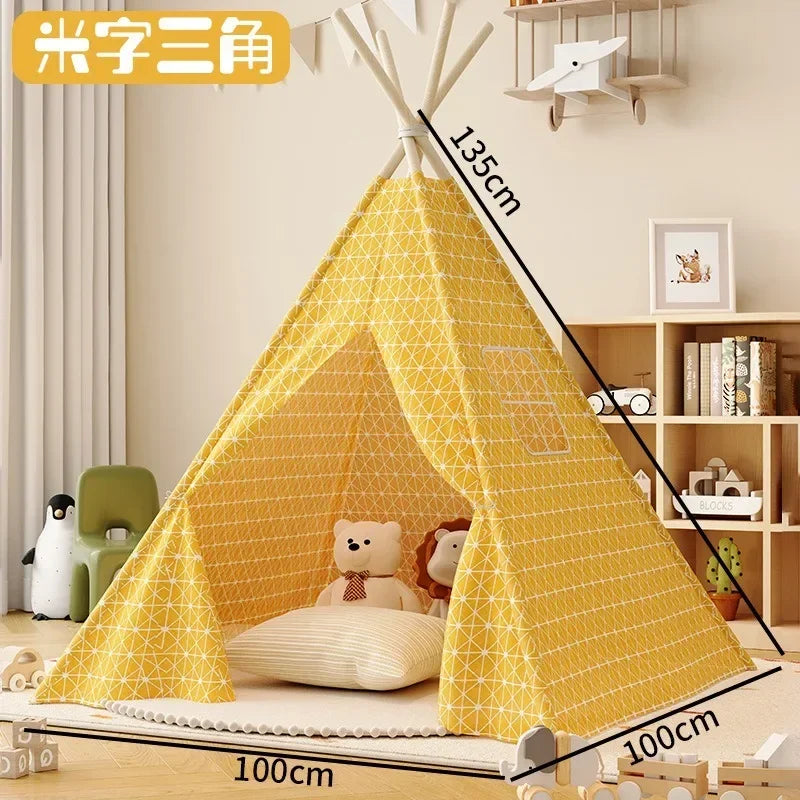 tent for Children Indoor Household Play House Wigwam for Children Portable Folding Tipi Teepee Girl and Boy Castle Play Tents