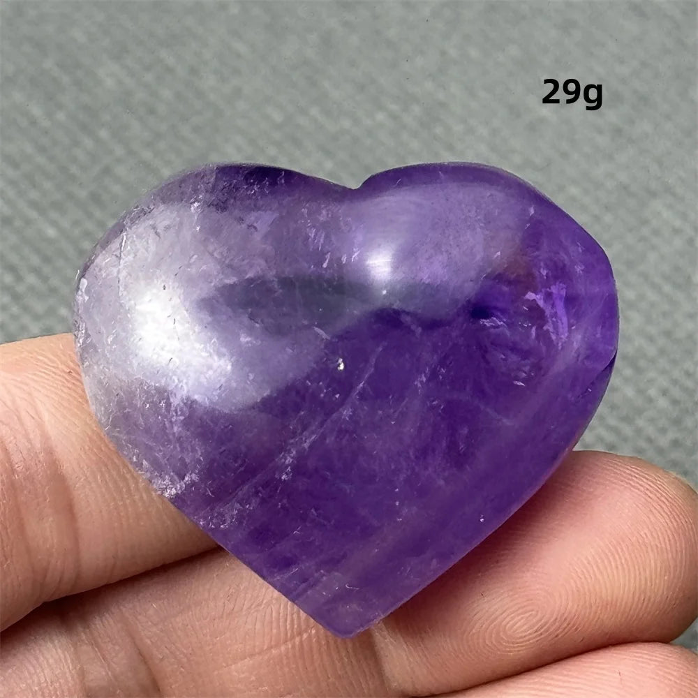 Natural Amethyst Heart Shaped Love Gemstone Meaning Love Healing Reiki Meditation Energy Witchcraft Home Decoration