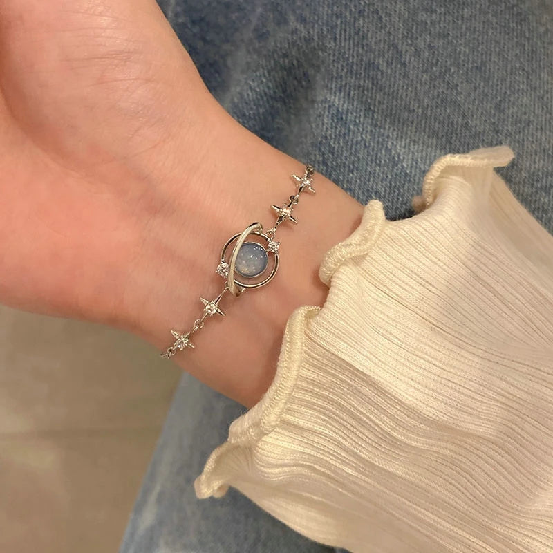 Fashion Silver Color Hollow Double Heart Bangle Women Shining Zircon Charm Bracelet Adjustable Minimalist Style Jewelry Gifts
