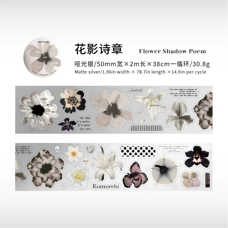 1pcs/lot Decorative Adhesive Tapes Flower meaning to be continued Junk Journal Japanese Masking Scrapbooking Stickers