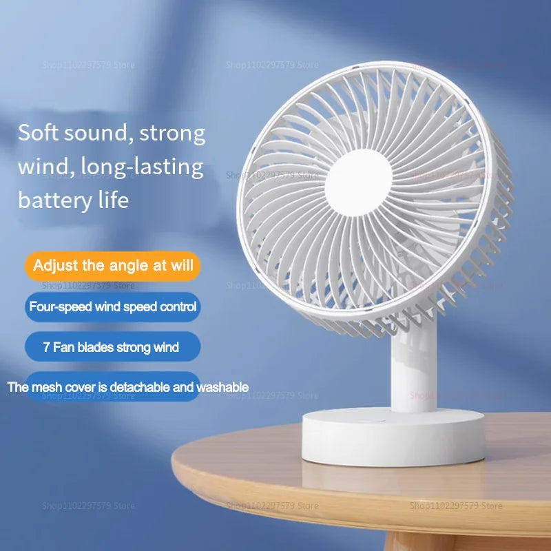 Portable Small Plug-in Desk Fan High Power No Head Shake Compact Quiet Fan for Dorm Bedroom Office Travel Indoor Outdoor Use