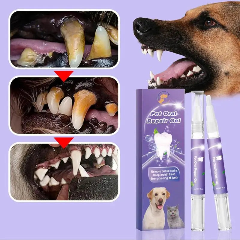 Pet Oral Repair Gel Tooth Repair Natural Dog Toothpaste Gel Teeth Brushing Cleaner For Kitten Dogs Cats Pets Breath Freshener