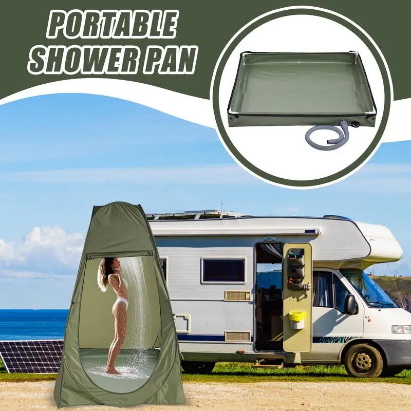 Foldable Shower Tent Floor Base Outdoor Tent Shower Tray Folding Shower Pan Pets Shower Basin Base For Camping Travel