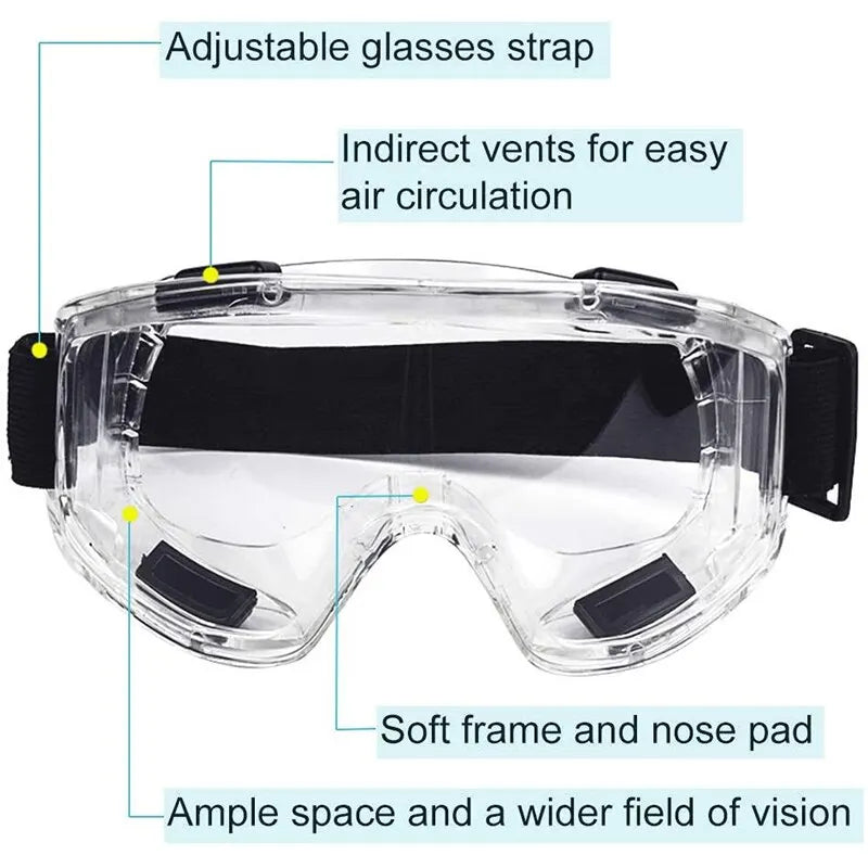 Safety Goggles Anti-Splash Dustproof Work Laboratory Glasses Eye Protection Labor Protection Safety Glasses Clear Lenses