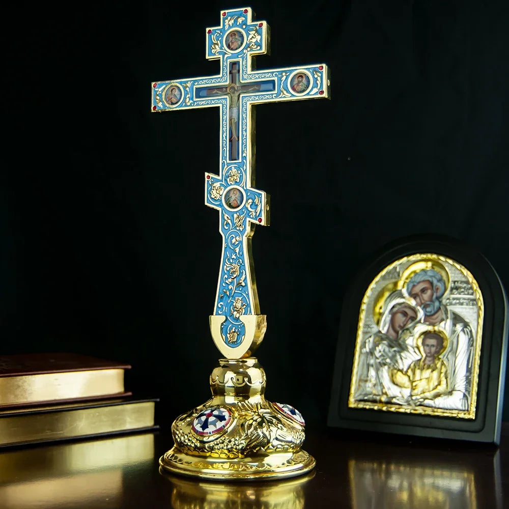 Orthodox Church Jesus Cross Family Decoration for Religious Ceremony and Prayer Ceremony Cross Holding Family Cross