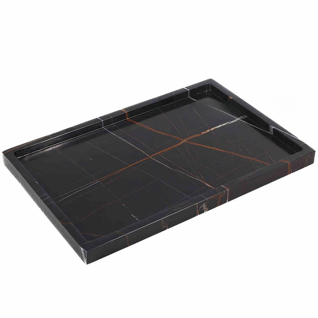 30x20x1.8CM Luxury Calacatta Viola Arabescato Natural Marble Stone Catchall Tray Carving Rectangular Storage Dish Home Decor