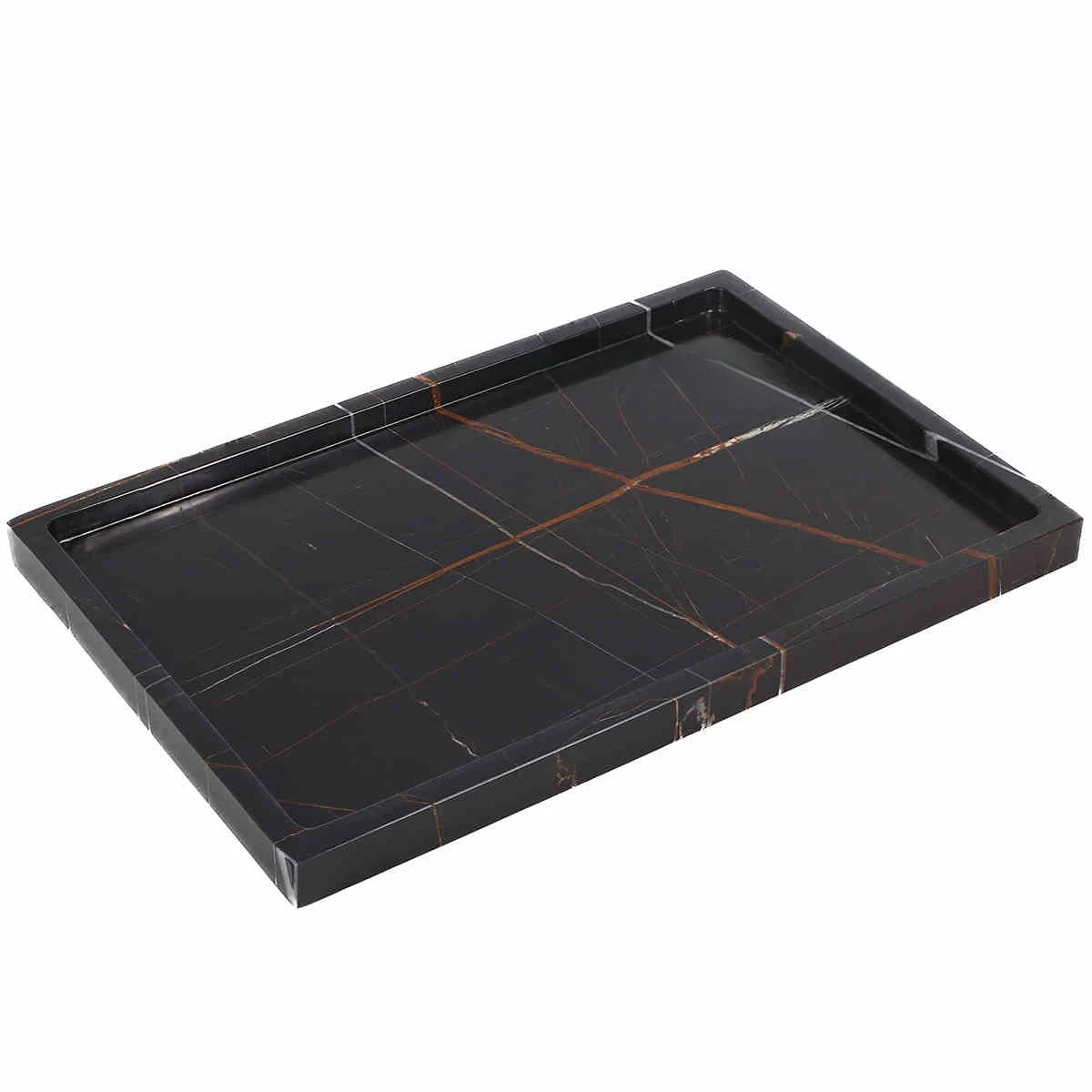 30x20x1.8CM Luxury Calacatta Viola Arabescato Natural Marble Stone Catchall Tray Carving Rectangular Storage Dish Home Decor