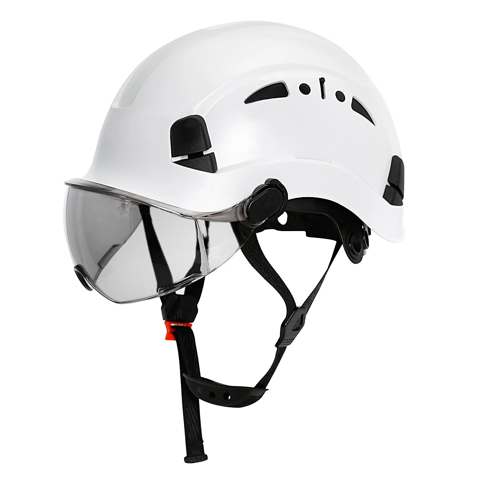 CE Safety Hard Hat with Visor Adjustable Vents Work Cap Head Protective Safety Helmet with Goggles Outdoor Riding Climing Rescue