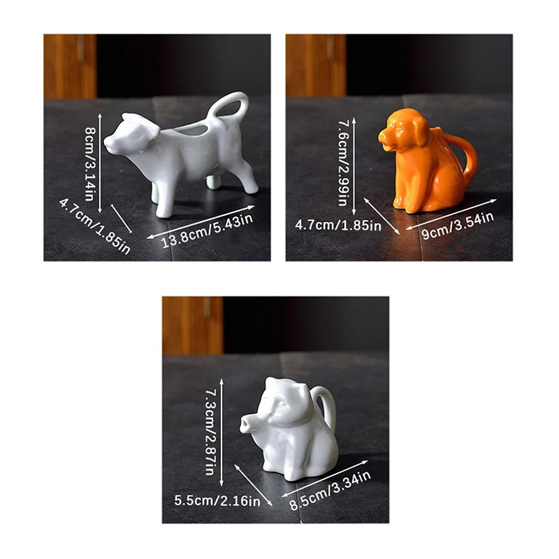 Pitcher Milk Creamer Ceramic Jug Cow Coffee Cup Sauce Gravy Dispenser Pourer Frothing Mini Container Serving Boat Frother