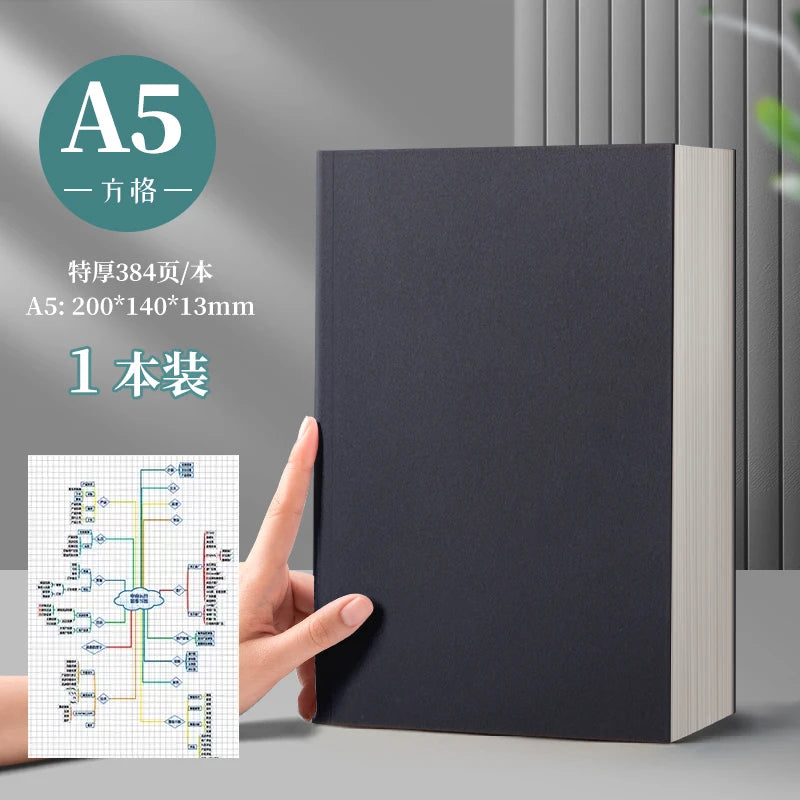 Notebook b5 Thick Notebook a5 Cowhide Minimalist For College Students a4 Ultra Thick Blank Notebook, Paper Notebook, Horizontal
