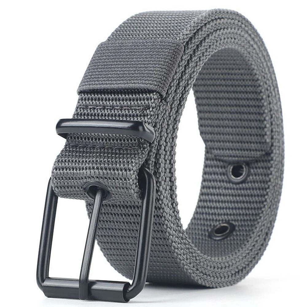 New Canvas Belts for Men Fashion Metal Pin Buckle Outdoor Work Military Tactical Strap Male Nylon Belt for Pants Jeans Waistband