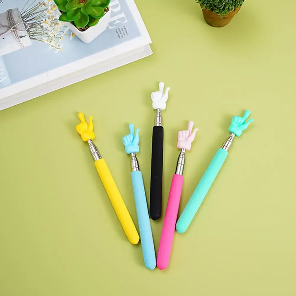 Stainless Steel Teaching Pointer Parent-Child Finger Reading Sticks Telescopic Rod Finger Design Teaching Stick Kids School Tool