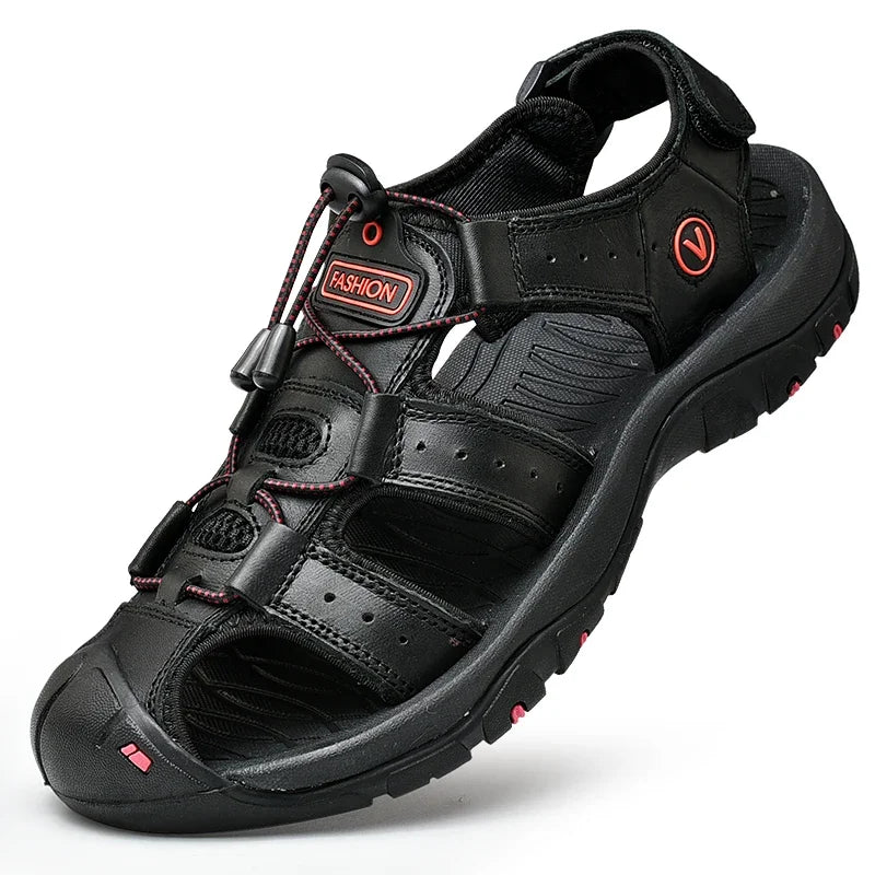 Summer Men Sandals Genuine Leather Mens Casual Shoes Outdoor Men Leather Sandals for Men Beach Shoes