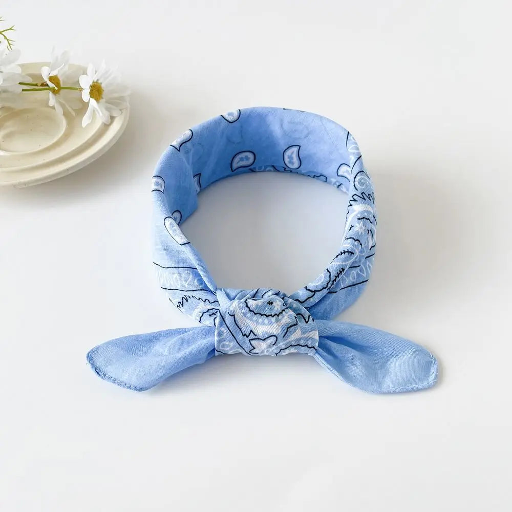 Headband Small Square Scarf Triangle Scarf Hip Hop Cashew Nut Print Scarves Scarf Hair Band Cotton and Linen Printed Silk Scarf