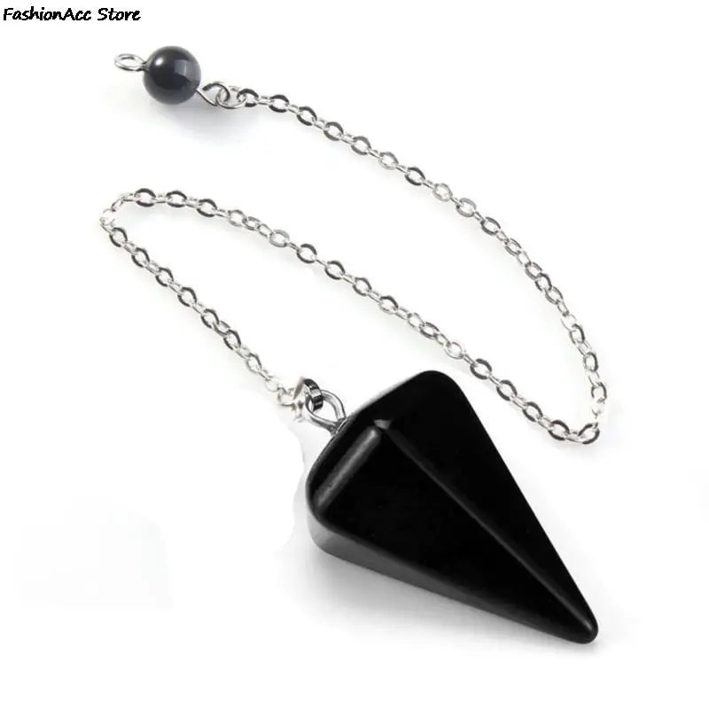 Healing Pendulum For Divination Pink Quartz Pendulums Biolocation Natural Gem Stone Chain Men Reiki Crystal Pendant