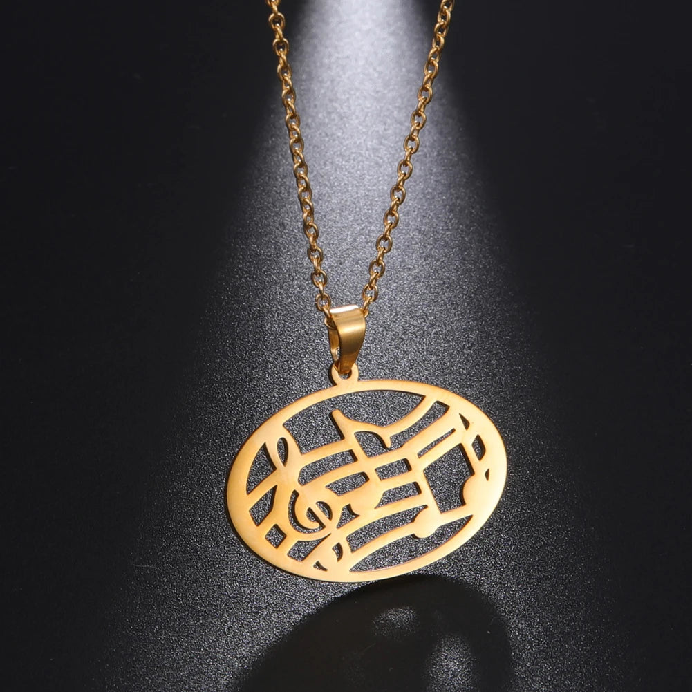 Amaxer Heart Music Note Necklace Treble Clef Music Staff Pendant Choker Clavicle Chain Artist Concert Jewelry Gift