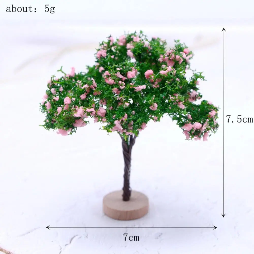 Plastic Model Trees Artificial Moss Rocks/Wooden Base Natural Green Dollhouse Mini Tree Simulation Bonsai Figurine