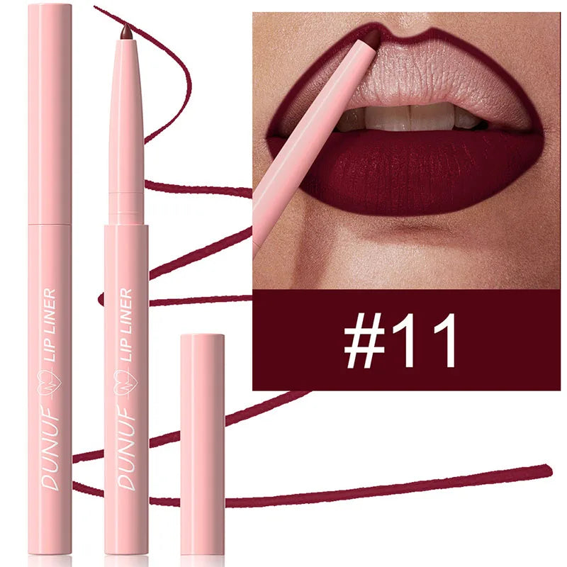 Matte Lip Liner Pencil Long-lasting Creamy Plumping Lip Stain Waterproof Natural Nude Brown Slim Lipliner Makeup Tapered Nib