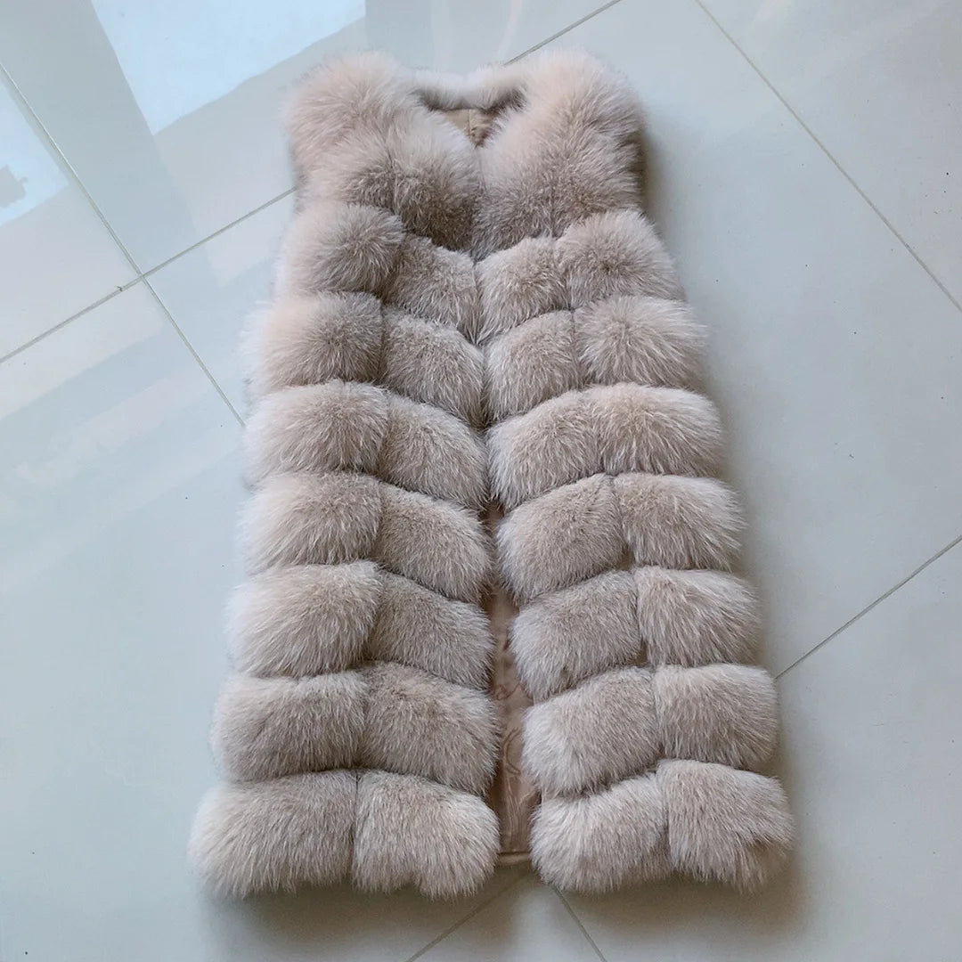 Natural Fox Fur Vest Lady Warm Vest Multicolor 100% Natural Fur Coat fox fur vest real fur vests sleeveless real fox fur coats