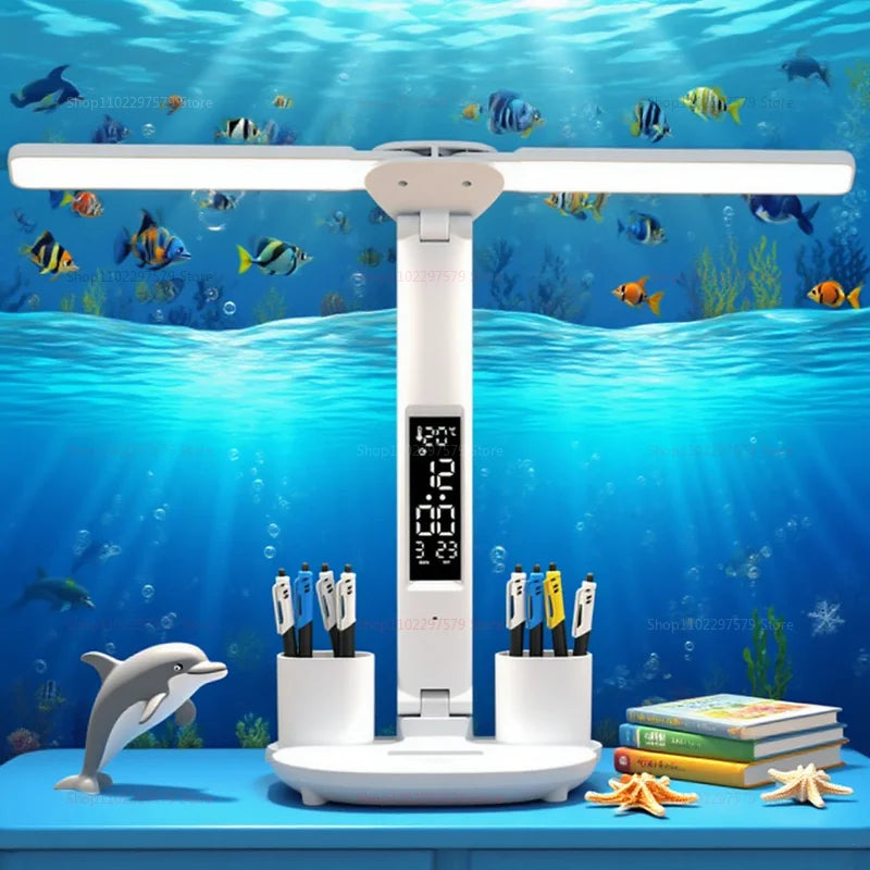 LED Table Lamp Eye Protection Touch Dimmable Desk Light for Kids Reading Bedside Bed College Study Charging Folding Lamp