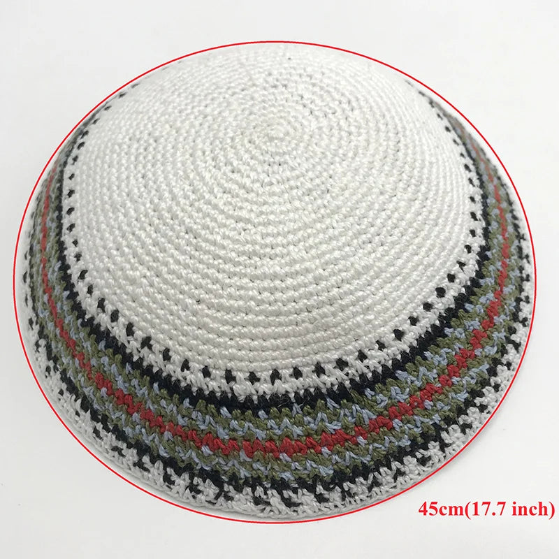 Jewish Yamaka Hat Handmade Knitted for Men Judaica Kippah Yarmulke Kipa Kippot Gift 18cm