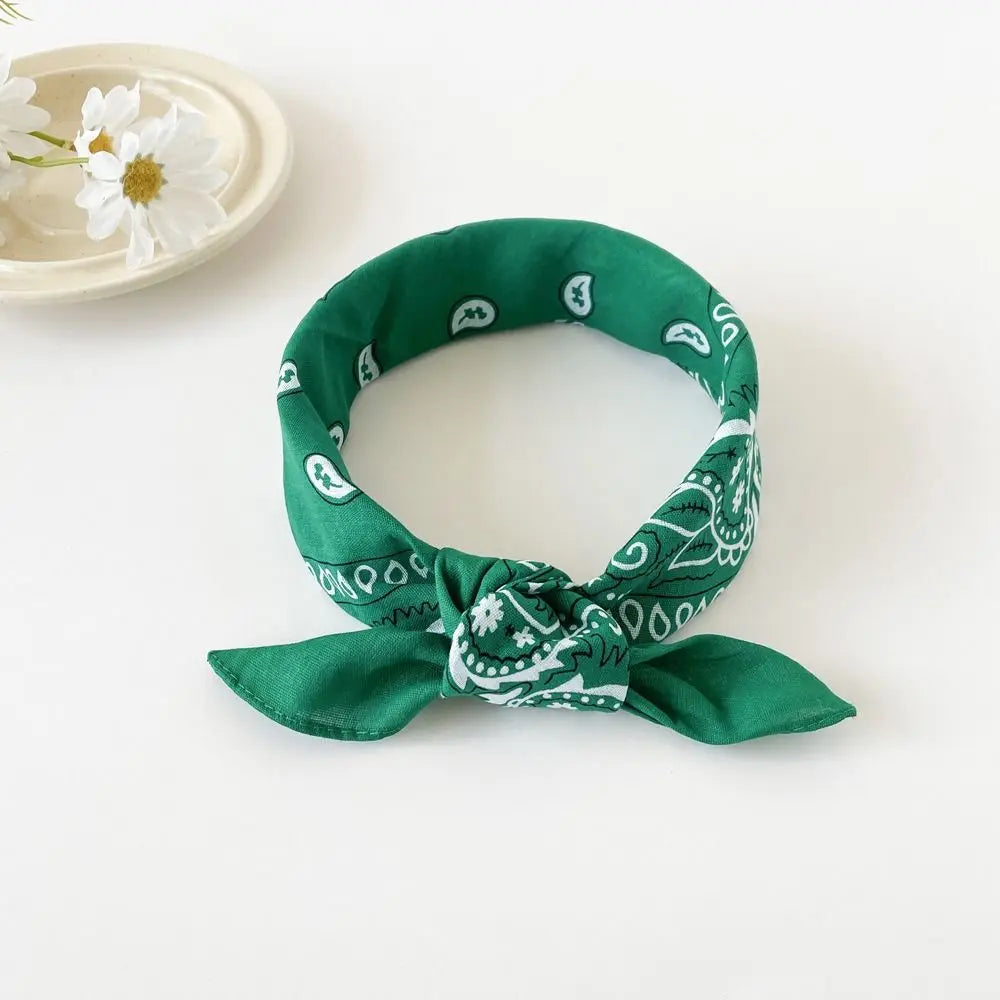 Headband Small Square Scarf Triangle Scarf Hip Hop Cashew Nut Print Scarves Scarf Hair Band Cotton and Linen Printed Silk Scarf