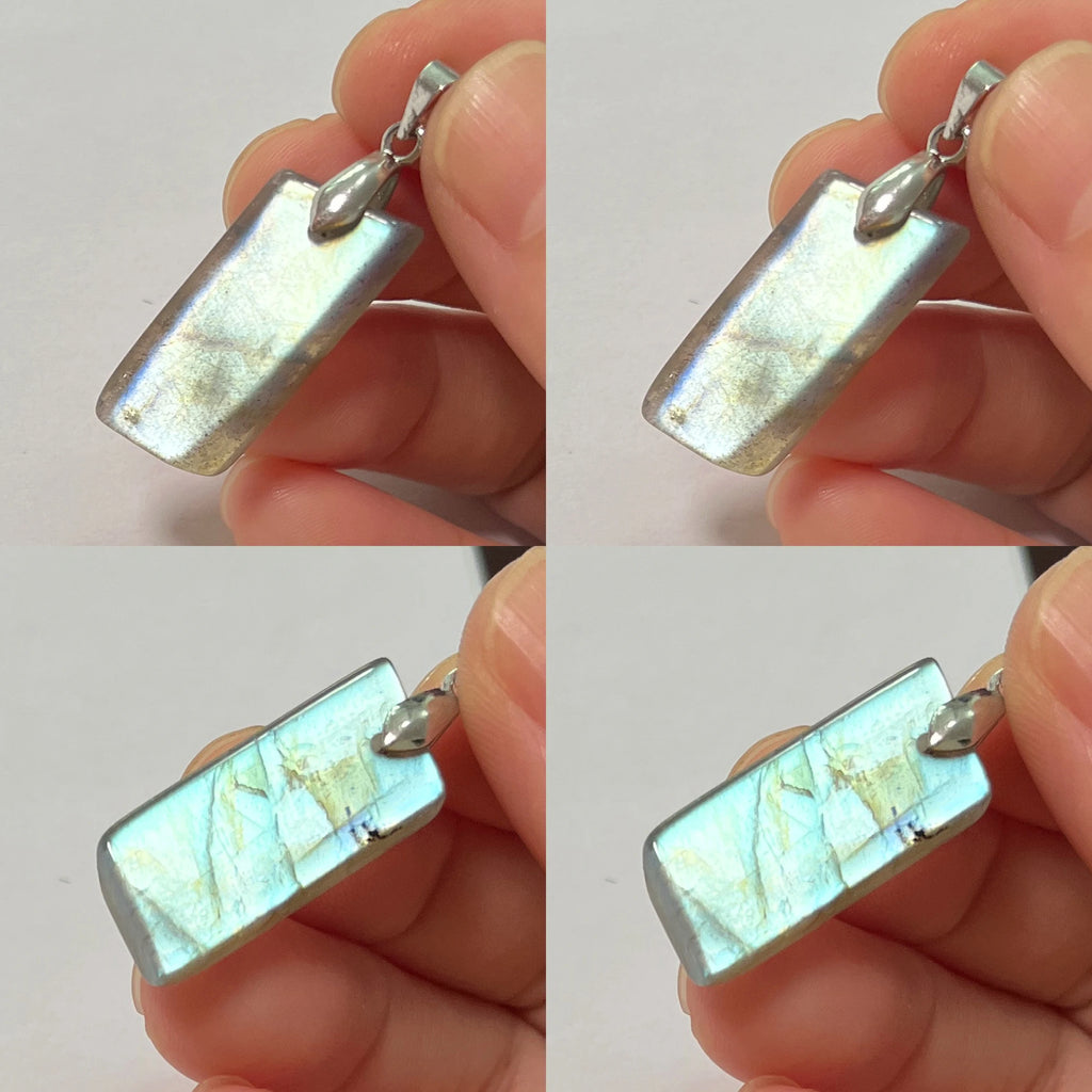 Gem Pendant Natural Stone Irregular Shape Bead Purple Blue Labradorite Necklace Pendant for Women Men Jewelry Gift 1Pcs