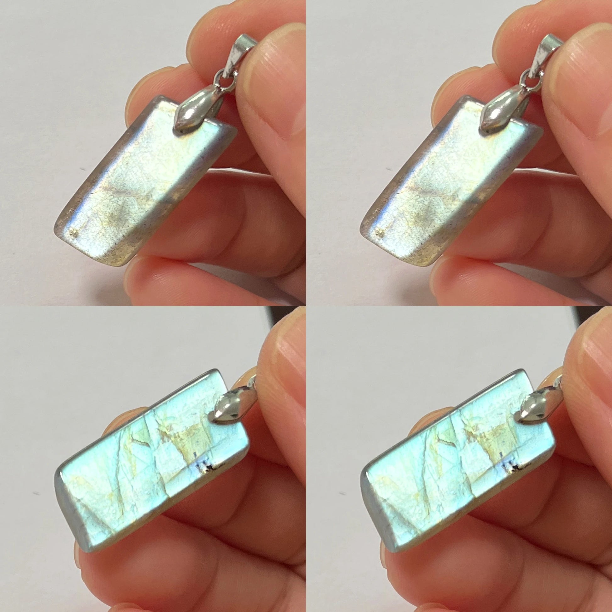 Gem Pendant Natural Stone Irregular Shape Bead Purple Blue Labradorite Necklace Pendant for Women Men Jewelry Gift 1Pcs