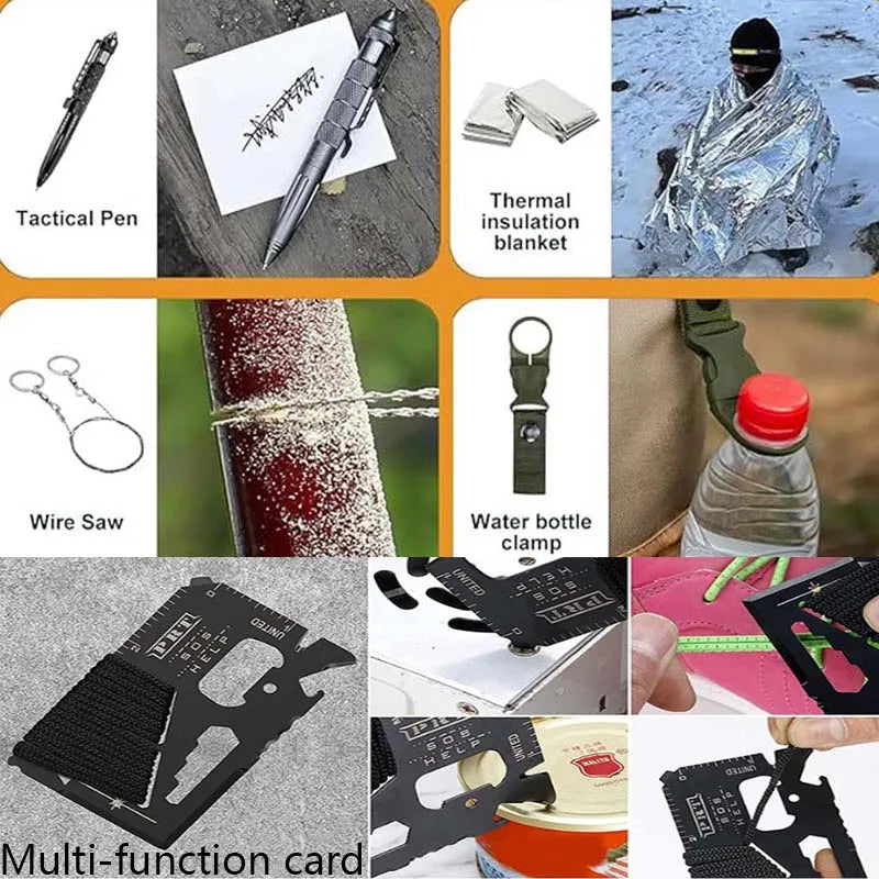 Survival Kit 9 IN 1 Survival Gear Equipment Tool Storage Box Tools Accessories Container for Outdoor Camping Hiking Fishing