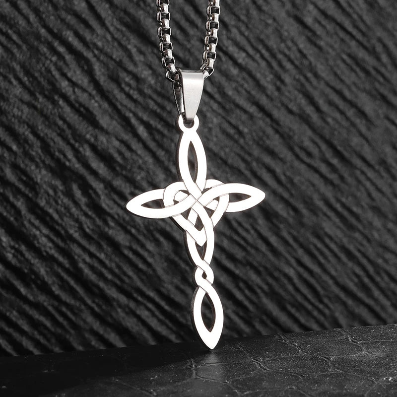 Stainless Steel Christian Eucharist Halo Grape Juice Cross Necklace Men Women Catholic Holy Spirit Church Jewelry