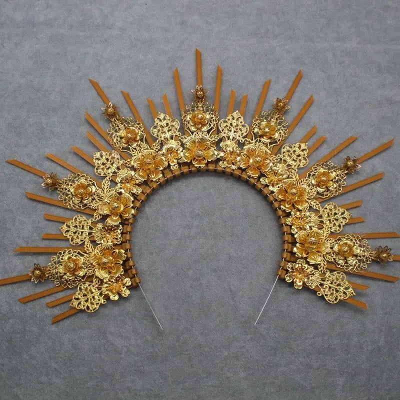 Gothic Crown Headband Goddess Halo Halloween Costume Headwear Party Cosplay Headgear Jewelry Accessories
